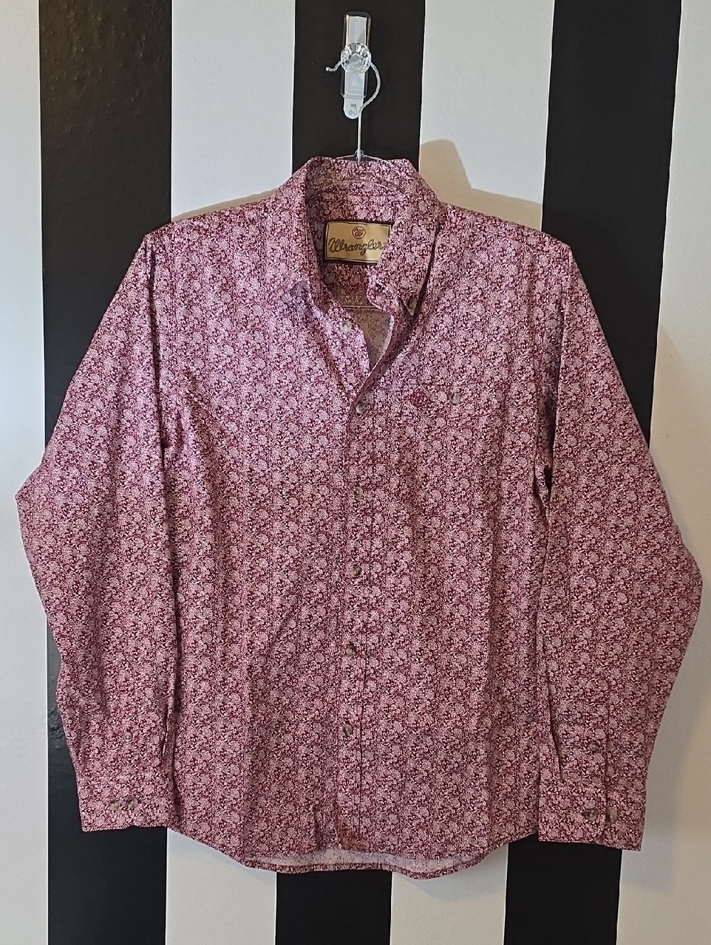 Wrangler Pink Micro Floral Button-Down Shirt